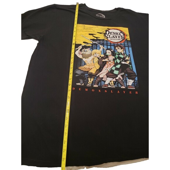 DEMON SLAYER T SHIRT MENS XXL 2XL BLACK YELLOW KIMETSU NO YAIBA MANGA ANIPLEX - Picture 3 of 7